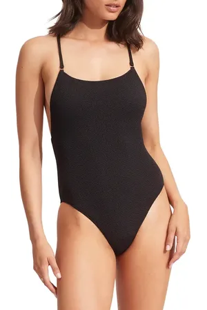 Seafolly Sea Dive Scoop Neck One-Piece Swimsuit in at Nordstrom, Size 6 Us