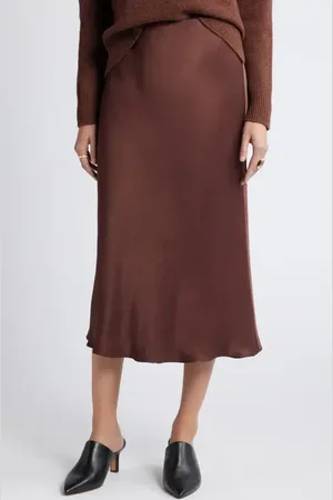 Nordstrom Bias Cut Satin Skirt in at , Size X-Large