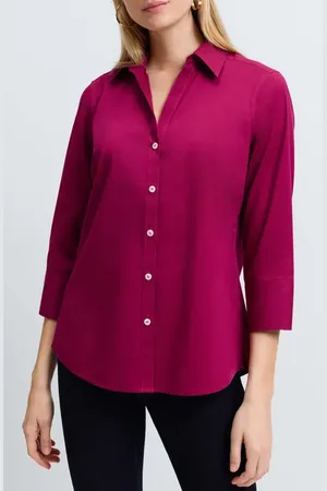 Foxcroft Mary Button-Up Blouse in at Nordstrom, Size 6