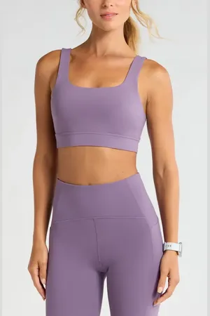 Zella Luxe Lite Squared Up Sports Bra in at Nordstrom, Size Large