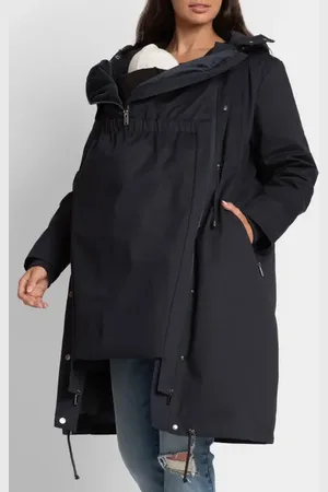 Séraphine Down Maternity Parka with Removable Faux Fur Trim in at Nordstrom, Size 16