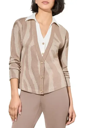 Ming Wang Layered Shirt & Cardigan in at Nordstrom, Size Xx-Small