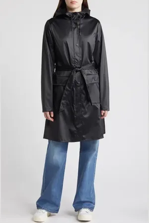 Rains Curve Waterproof Belted Jacket in at Nordstrom, Size X-Small