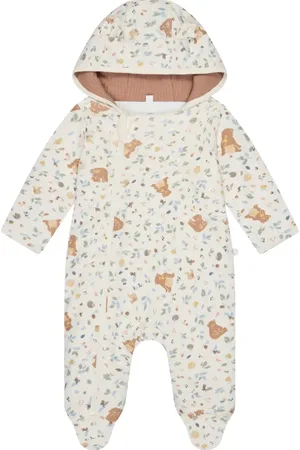 Mori Bear Print Hooded Jumpsuit in at Nordstrom, Size 3-6M