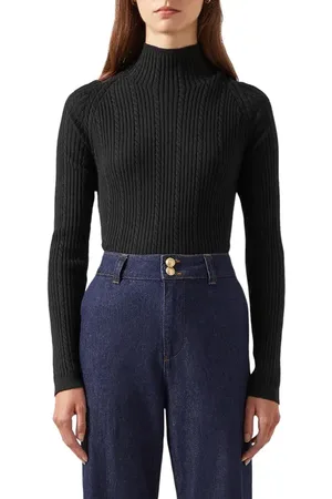 LK Bennett West Cable Stitch Turtleneck Sweater in at Nordstrom, Size X-Small