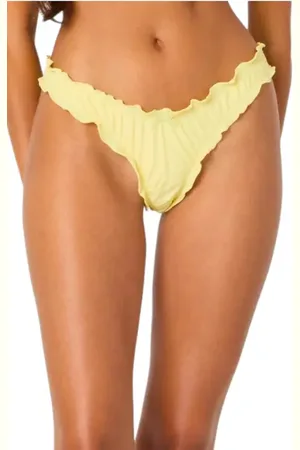 Edikted Golden Ruffle Edge Bikini Bottoms in at Nordstrom, Size X-Small