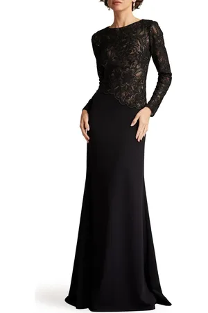 Tadashi Shoji Embroidered Lace Long Sleeve Gown in at Nordstrom, Size 10