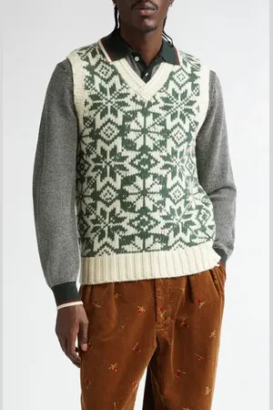 Beams Snow Pattern 3G Wool Sweater Vest in at Nordstrom, Size Small