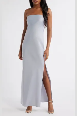 WAYF Odelle Strapless Satin Maxi Dress in at Nordstrom, Size Medium