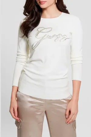 Guess Olive Embellished Logo Sweater in at Nordstrom, Size X-Small