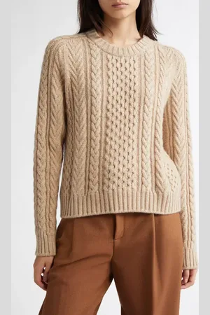 Johnstons Of Elgin Aran Cable Knit Cashmere Sweater in at Nordstrom, Size Medium