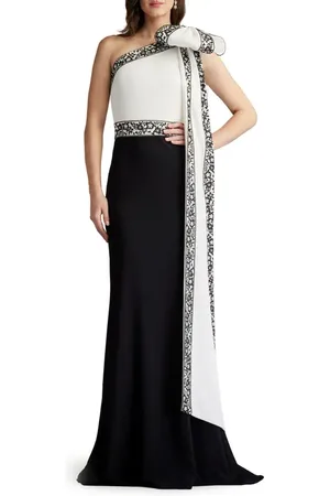 Tadashi Shoji Lace Detail One-Shoulder Gown in at Nordstrom, Size 4