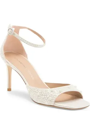Stuart Weitzman Bliss Imitation Pearl Ankle Strap Sandal in at Nordstrom, Size 4.5