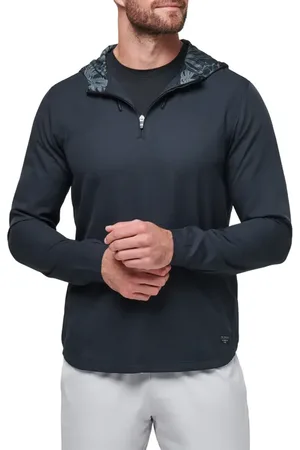 Travis Mathew Hooded Quarter Zip Pullover in at Nordstrom, Size Medium