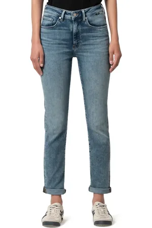 Mavi Kathleen High Waist Cuffed Slim Straight Leg Jeans in at Nordstrom, Size 26 X 30