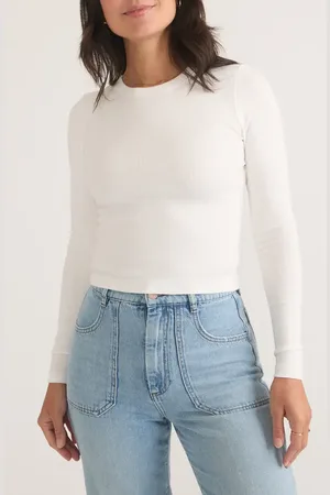 Marine Lexi Sun-In Rib Long Sleeve T-Shirt in at Nordstrom, Size Medium