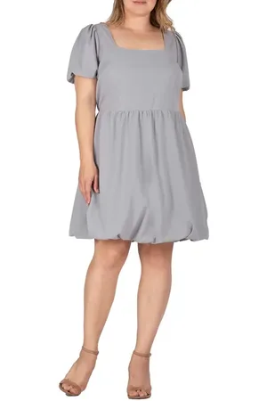 Standards & Practices Puff Sleeve Bubble Hem Dress in at Nordstrom, Size 14W