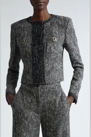 ST. JOHN Lightweight Knit Tweed Crop Jacket in at Nordstrom, Size 0