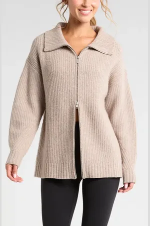 Zella Cozy Knit Zip-Up Cardigan in at Nordstrom, Size Small