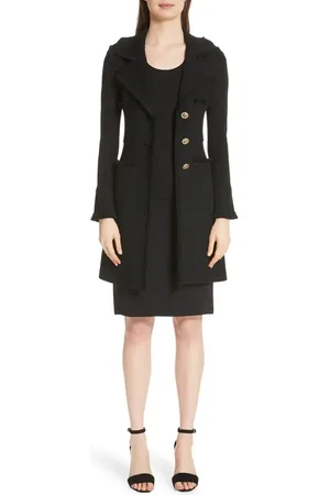 ST. JOHN Fringed Wool Blend Milano Piqu?? Knit Topper in at Nordstrom, Size 0
