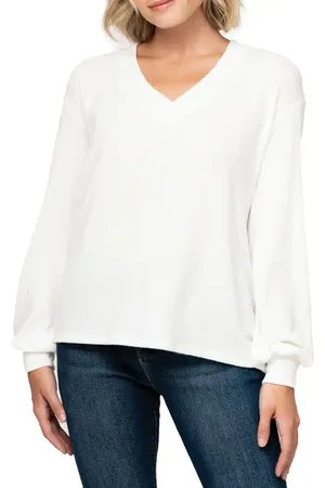 GIBSONLOOK Tie Back Rib Sweater in at Nordstrom, Size Large