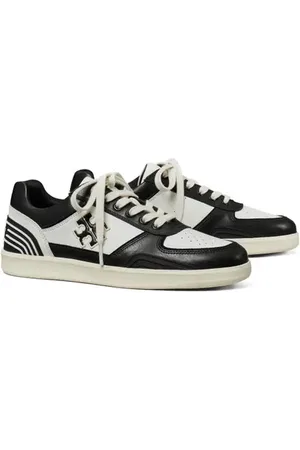 Tory Burch Clover Court Sneaker in Purity /Perfect Black at Nordstrom, Size 5