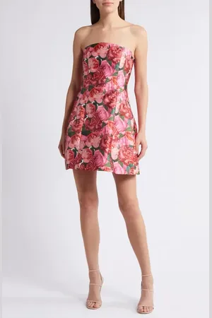Sachin & Babi Alanna Floral Strapless Mikado Minidress in at Nordstrom, Size 12