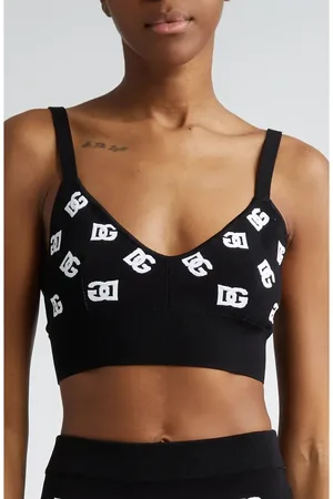 Dolce & Gabbana Logo Monogram Bralette Crop Top in at Nordstrom, Size 8 Us