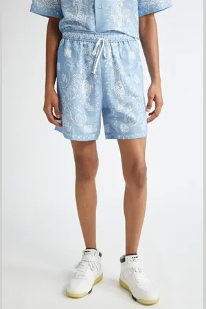 AMIRI Watercolor Bandana Linen & Cotton Shorts in at Nordstrom, Size Small