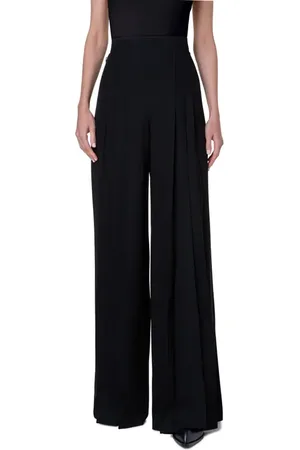 AKRIS Miyuki Wide Leg Pleated Techno Twill Pants in at Nordstrom, Size 8