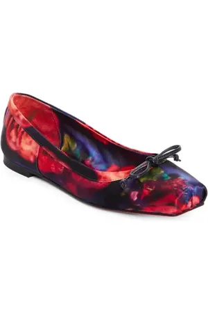 Christian Louboutin Rose Mamadrague Bow Silk Flat in at Nordstrom, Size 7.5Us