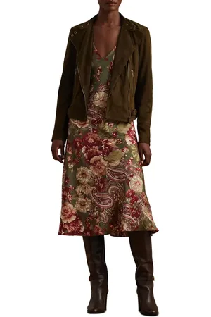 Ralph Lauren Floral Sleeveless Charmeuse Dress in at Nordstrom, Size 6
