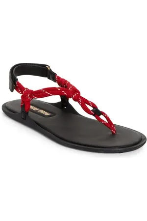 Miu Miu Riviere Cord & Leather Sandal in at Nordstrom, Size 10Us