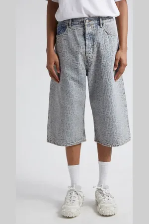 Acne Studios Monogram Jacquard Denim Shorts in at Nordstrom, Size 36 Us