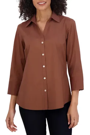 Foxcroft Mary Button-Up Blouse in at Nordstrom, Size 2