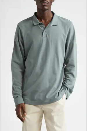 Sunspel Long Sleeve Supima?? Cotton Piqu?? Polo in at Nordstrom, Size Small