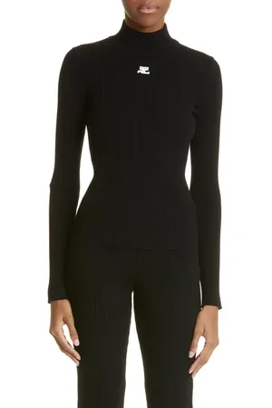 Courrèges Mock Neck Rib Sweater in at Nordstrom, Size X-Small