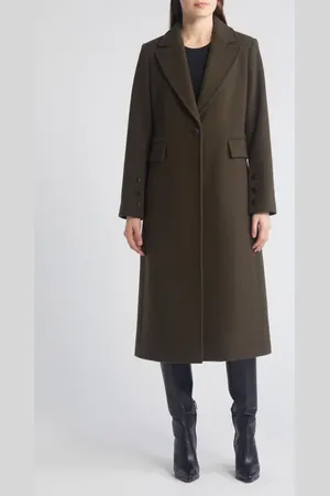 Sam Edelman Single Breasted Wool Blend Reefer Coat in at Nordstrom, Size 12