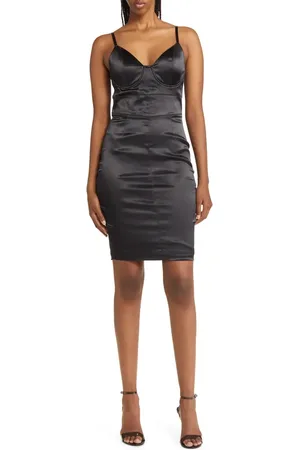 Bebe Satin Corset Dress in at Nordstrom, Size Large