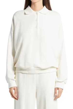 The Row Corzas Cotton Jersey Polo Top in at Nordstrom, Size Large