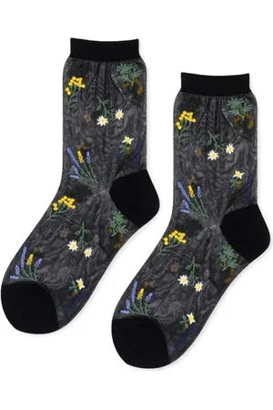 hansel from basel Wildflower Sheer Crew Socks in at Nordstrom