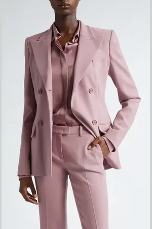 Michael Kors Double Breasted Virgin Wool Blend Blazer in at Nordstrom, Size 16