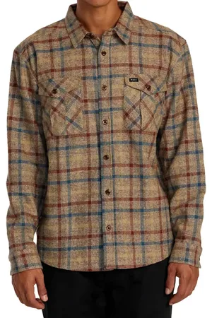 RVCA Hughes Relaxed Fit Check Flannel Button-Up Shirt Jacket in at Nordstrom, Size Small