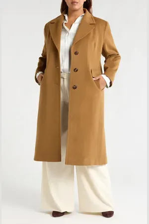 Fleurette Holland Longline Wool Coat in at Nordstrom, Size 20W