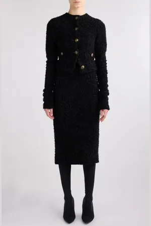Balenciaga Shimmer Tweed Crop Cardigan in at Nordstrom, Size X-Small