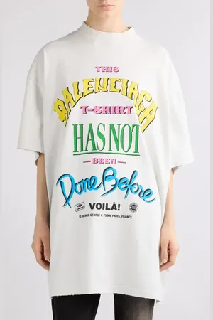 Balenciaga Oversize Cotton Graphic T-Shirt in at Nordstrom, Size 2