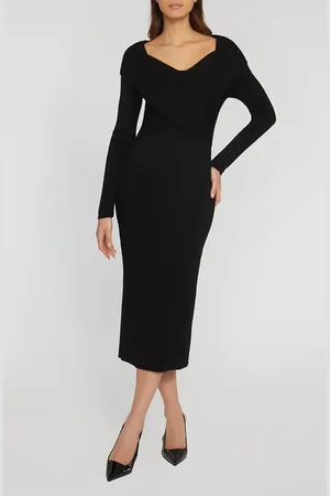 ELIE TAHARI The Rowan Long Sleeve Merino Wool Midi Sweater Dress in at Nordstrom, Size Small