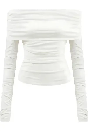 Nocturne Off Shoulder Blouse with Ruffle Detail in at Nordstrom, Size X-Small