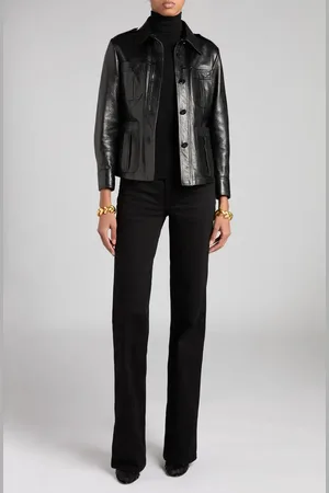 Tom Ford Leather Trucker Jacket in at Nordstrom, Size 6 Us