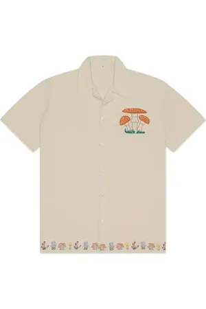 MAVRANS Embroidered Organic Cotton Camp Shirt in at Nordstrom, Size Small